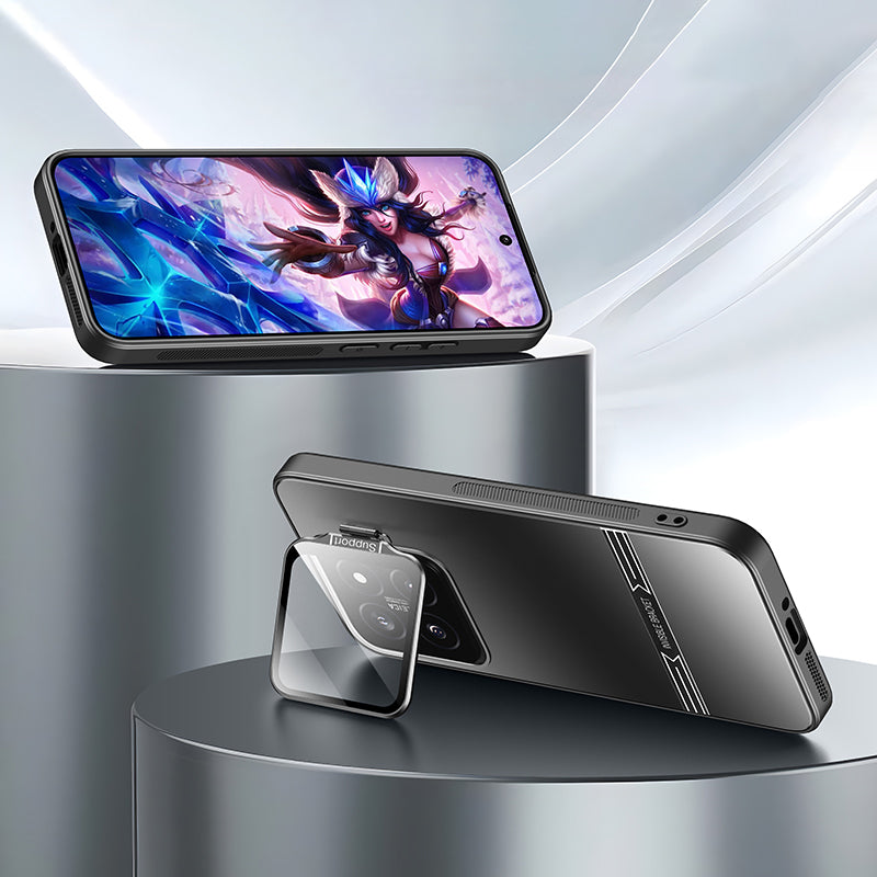 Phone Case for Xiaomi 14 Pro Matte PC+TPU Cover with Lens Frame Kickstand Phone Case for Xiaomi 14 Pro Matte PC+TPU Cover with Lens Frame Kickstand